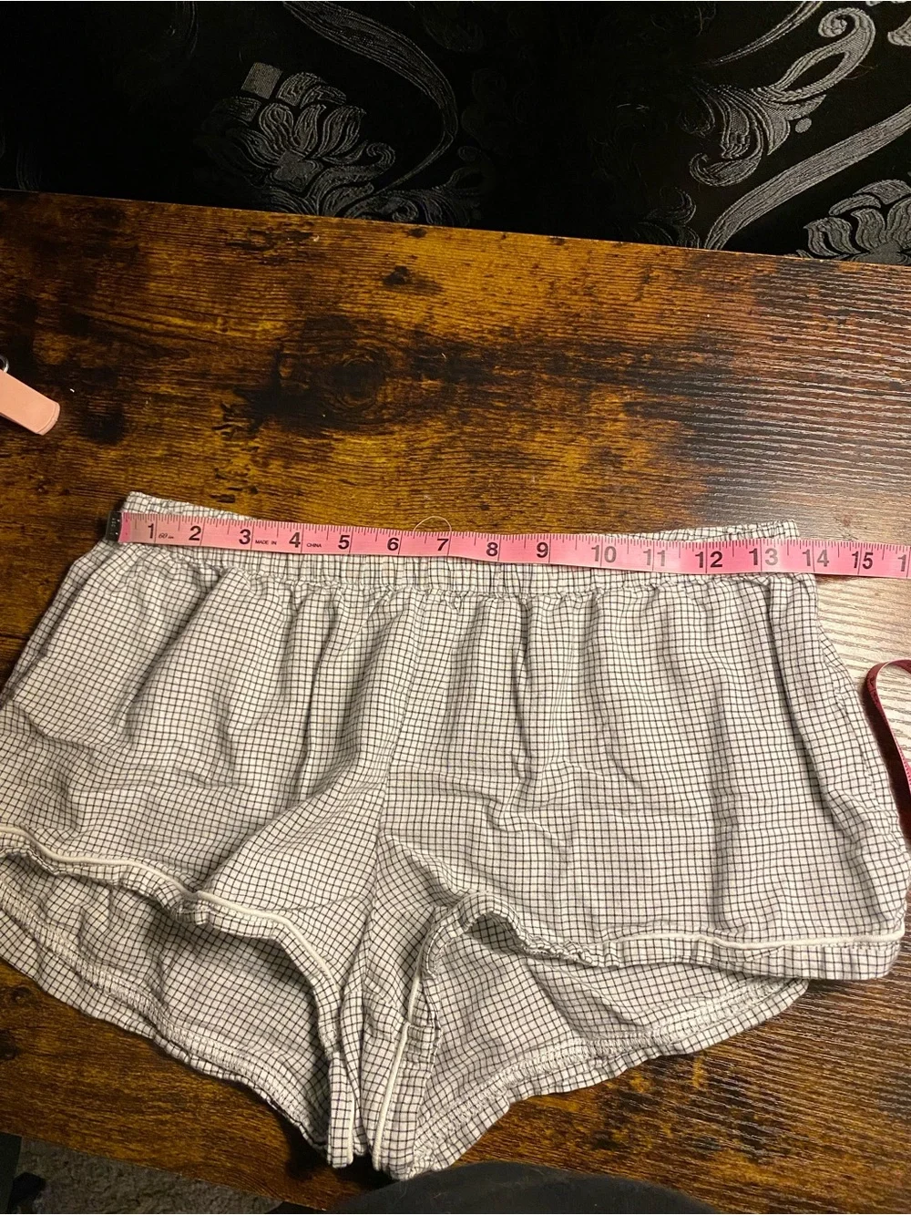 Super Cute Soft UGG Black & White Gingham Ultra Mini Lounge Pajama Sleep Shorts